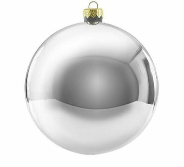 Kerstbal rond 6 cm Zilver glans