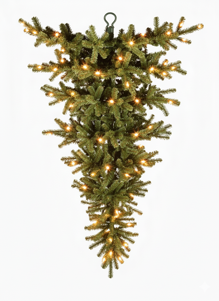 Perfect - Kunstkerstboom - 150 cm - Omgekeerde kerstboom - Plafond kerstboom - warm witte leds