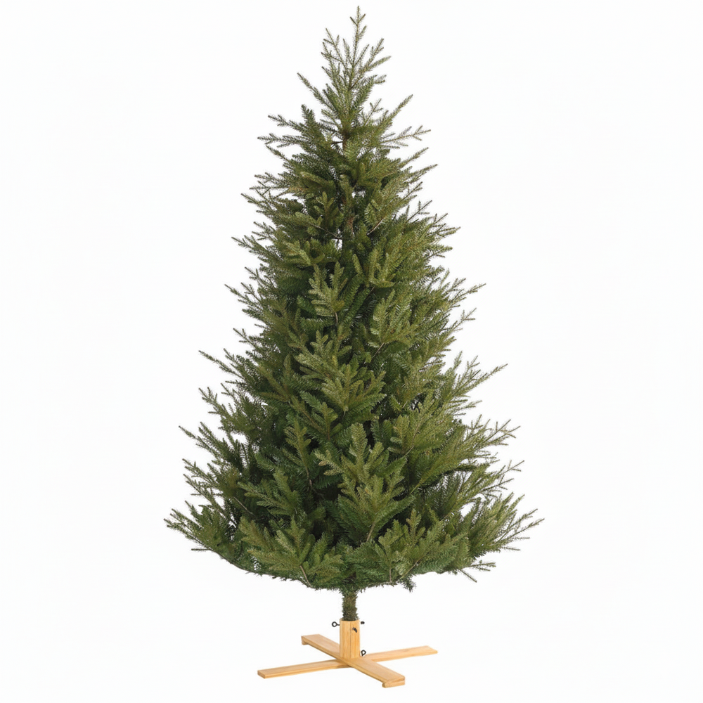 Our Nordic Christmas Arkansas - Kunstkerstboom - 213 cm - donkergroen - houten voet