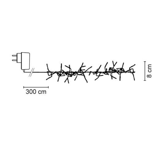 Super Cluster - Kerstverlichting - mini LED - Groen snoer - IP44