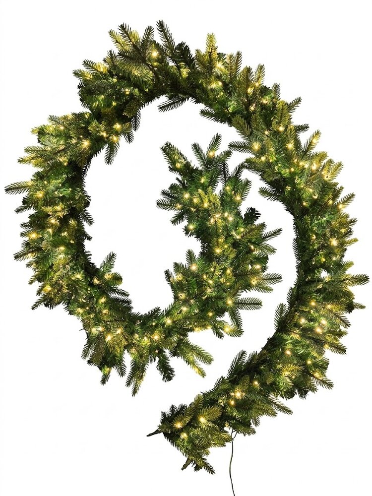 Oregon - Guirlande - 30 cm x 270 cm - mix PE - luxe volle kerstguirlande - Micro leds