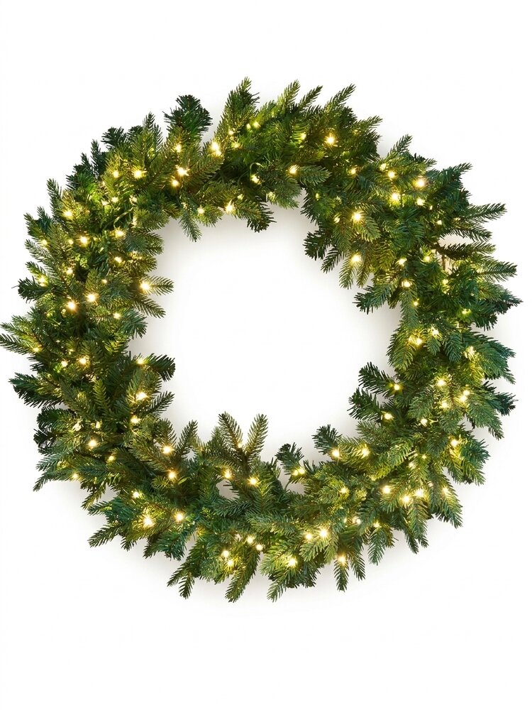 Greenhaven Oregon - Kerstkrans - 80 cm - Mix PE - micro leds