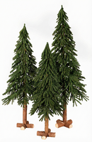 Alpine - Kunstkerstboom op stam - 120 cm - natuurlijke stam