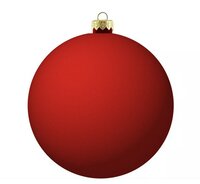 Kerstbal rond 15 cm Rood mat