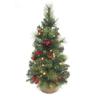 kleine kerstboom everytday met decoratie en leds national tree company