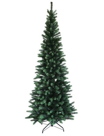 Silhouette smalle kunstkerstboom mix pe 240 cm hoog