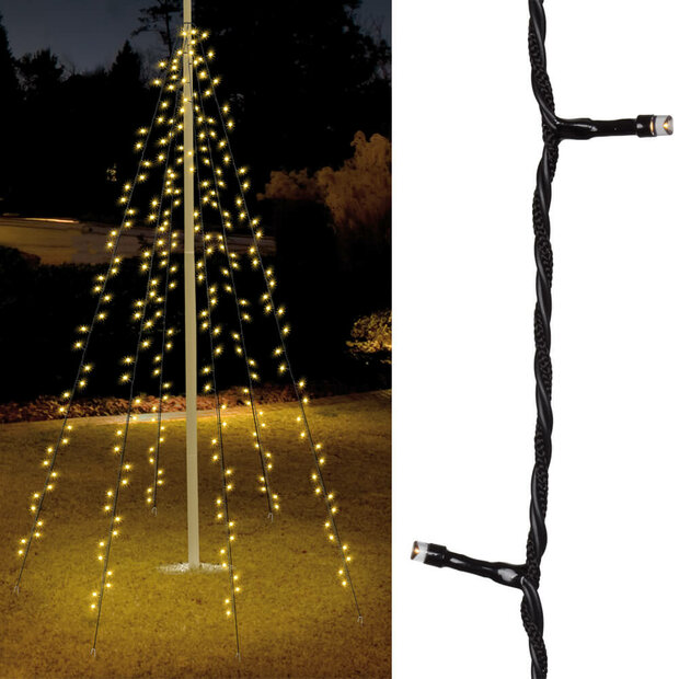 LED minileds lichtsnoer voor vlaggenmast 8 meter