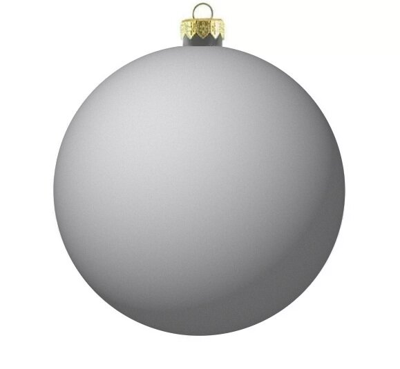 Kerstbal rond 20 cm Zilver mat