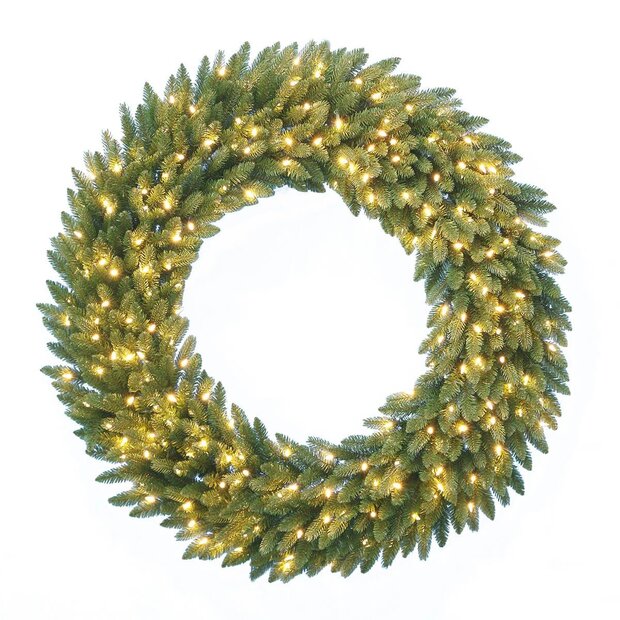 Kerstkrans Grande Fir - 91 cm - 150 warm witte leds