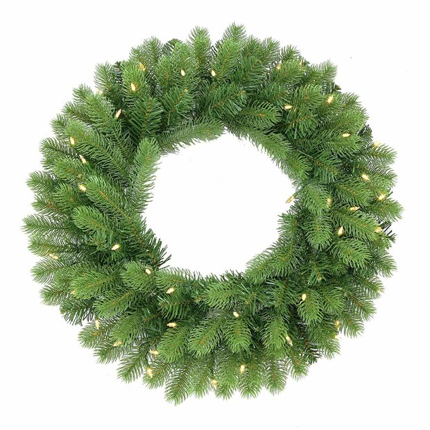 National Tree Company Bayberry - Kerstkrans - 30 cm - Dual LED - Feel Real