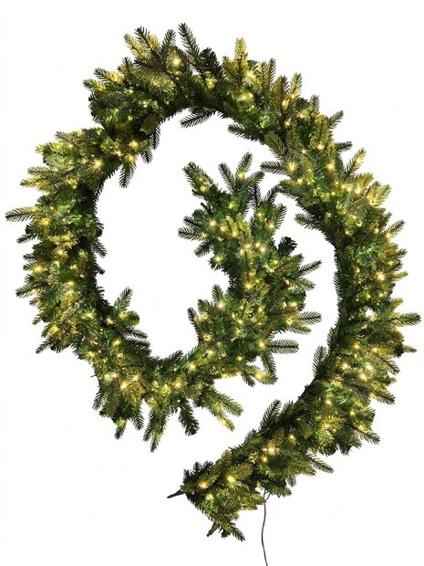 Oregon - Guirlande - 30 cm x 270 cm - mix PE - luxe volle kerstguirlande - Micro leds