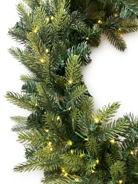 Greenhaven Oregon - Kerstkrans - 80 cm - Mix PE - micro leds