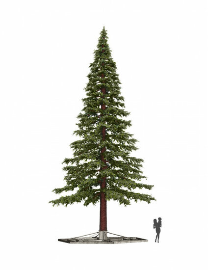 Pine tree extra kunstkerstboom 13.8 meter mix PE indoor