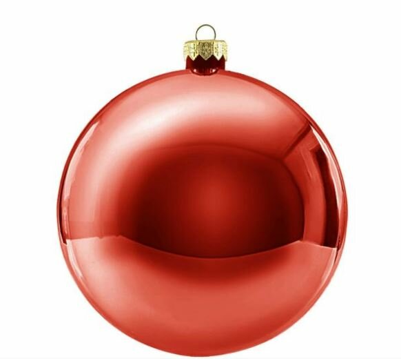 Kerstbal rond 12 cm Rood mat