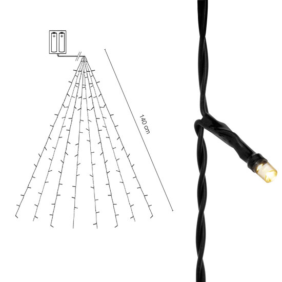 Batterij Lichtsnoer met mini LED voor de Kerstboom