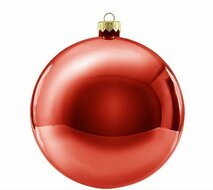 Kerstbal rond 10 cm Rood mat