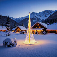 LED Kerstverlichting - Vlaggenmast - 8 meter- 1440 warm witte leds